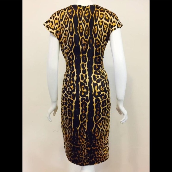 Signature YSL Leopard Print Silk Dress FR38 US4 - Picture 8 of 10